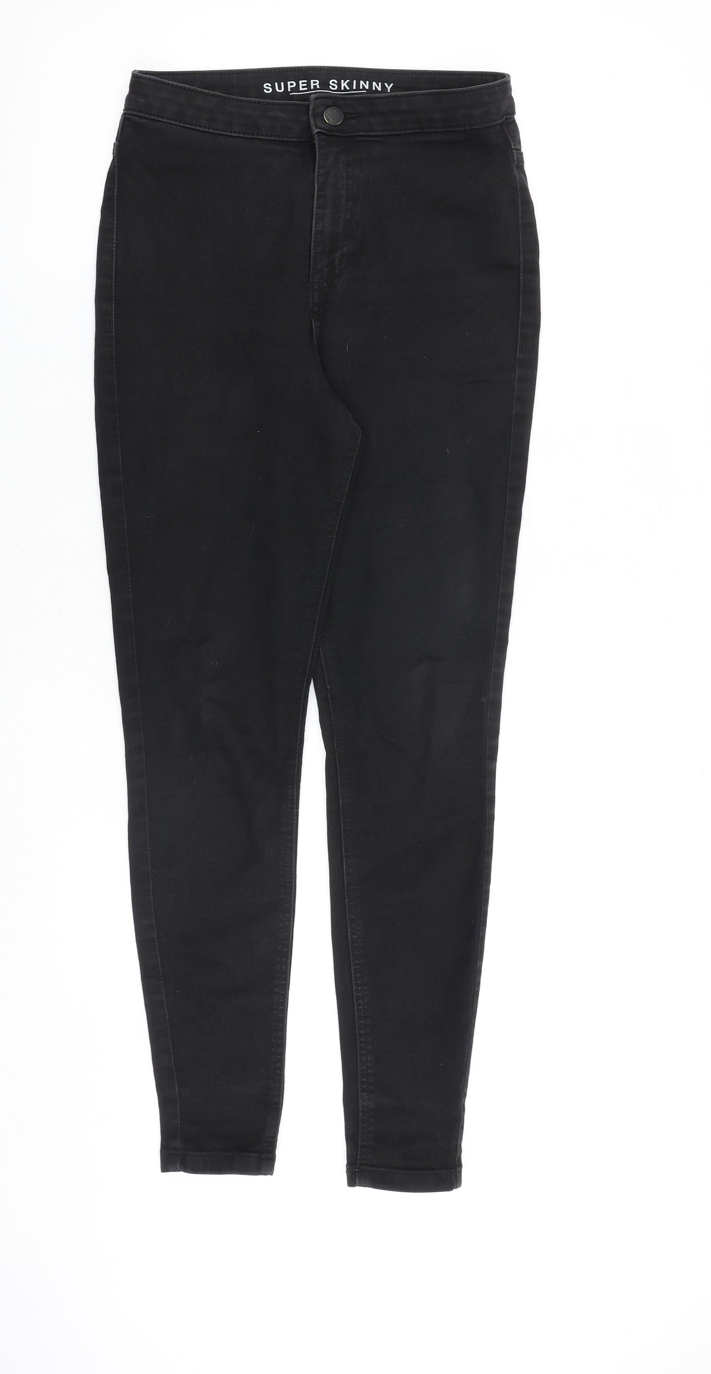 Marks and Spencer Womens Black Cotton Skinny Jeans Size 10 L29 in Slim Zip
