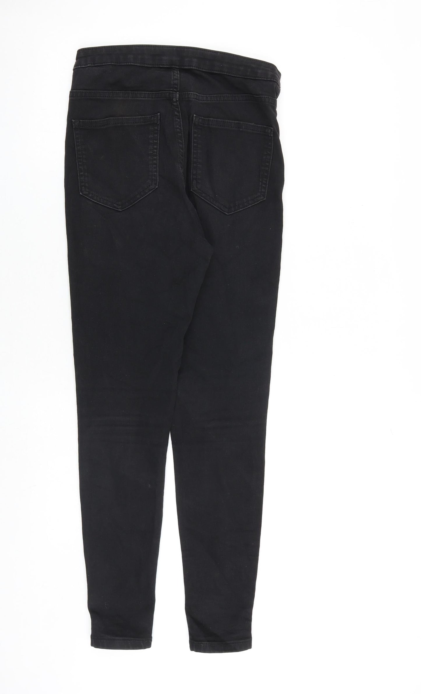 Marks and Spencer Womens Black Cotton Skinny Jeans Size 10 L29 in Slim Zip