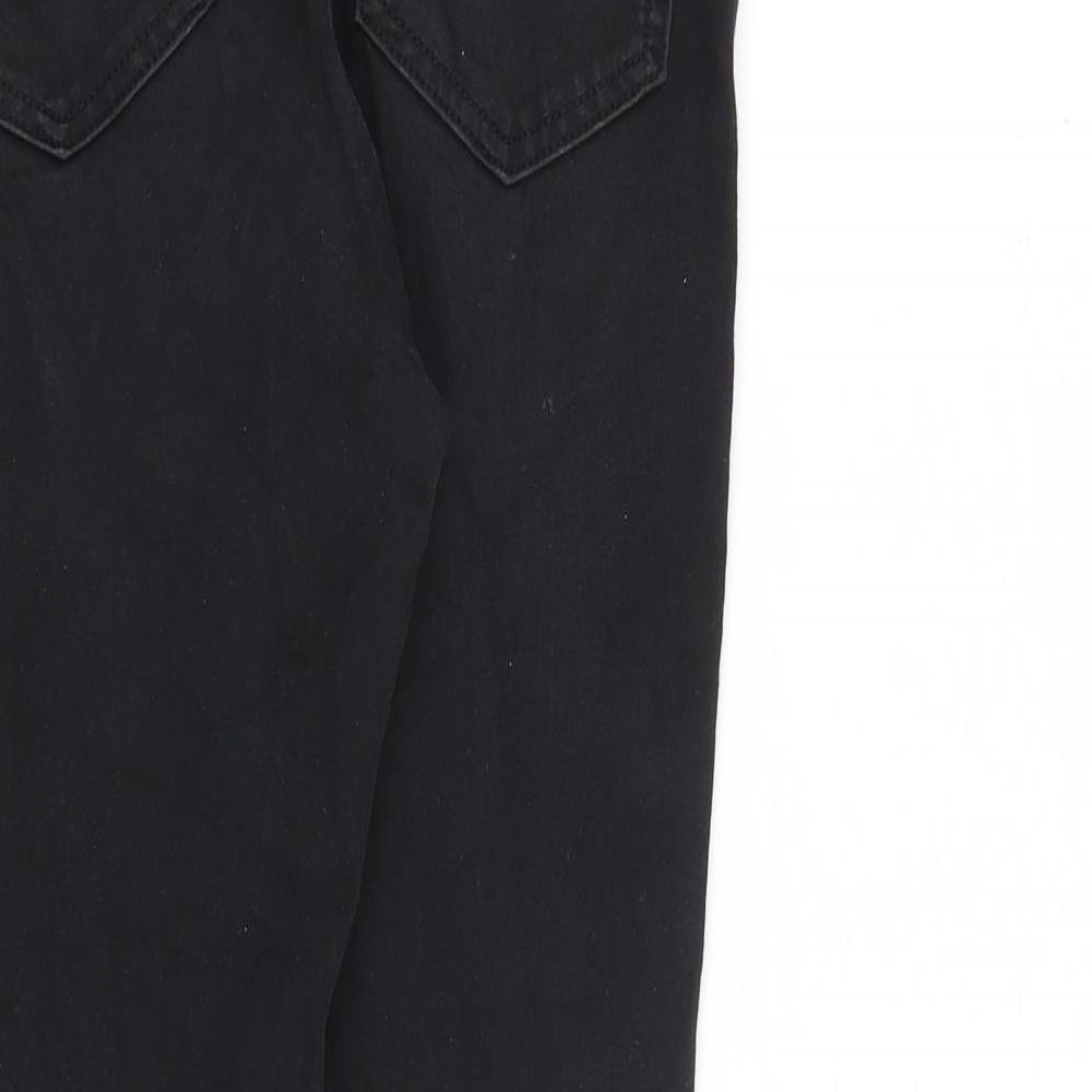 Marks and Spencer Womens Black Cotton Skinny Jeans Size 10 L29 in Slim Zip