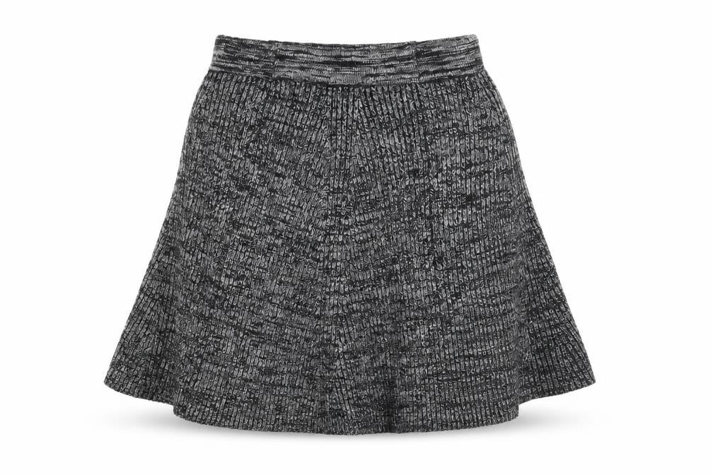 Adrienne Vittadini Womens Black Polyester Swing Skirt Size S