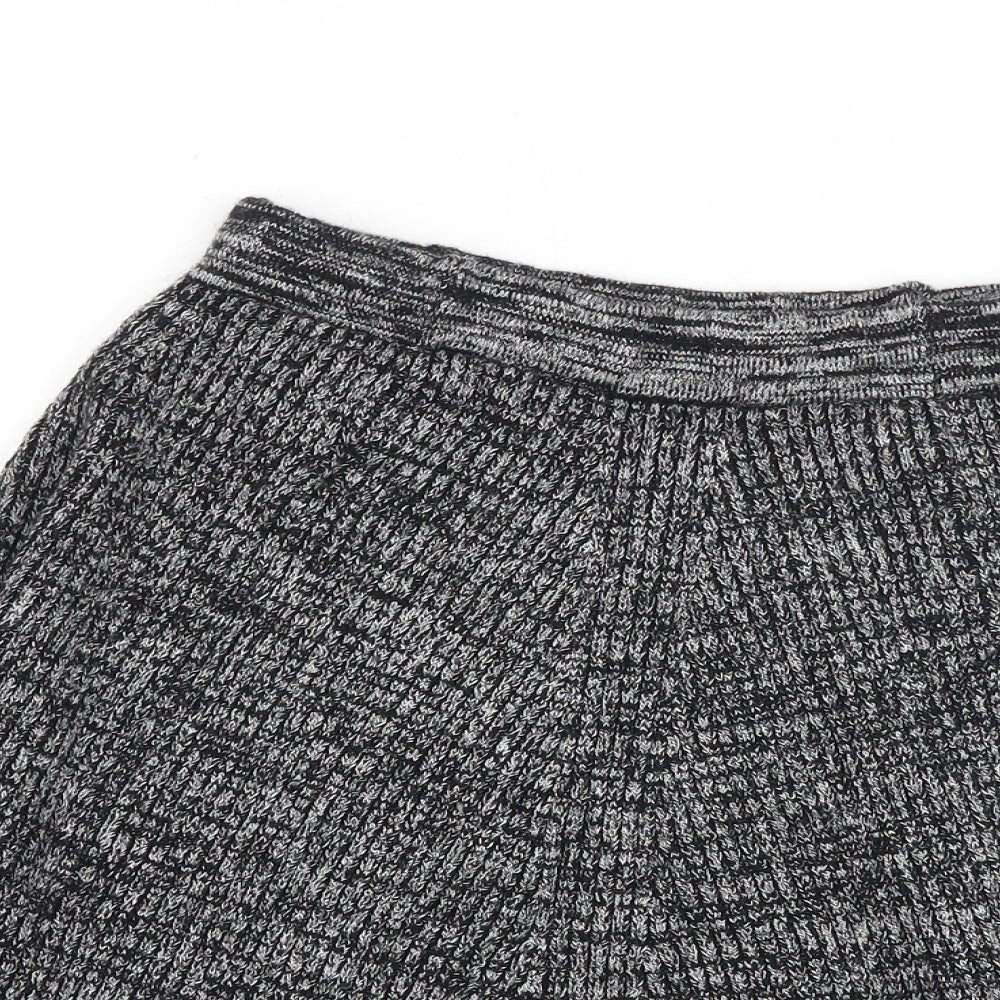Adrienne Vittadini Womens Black Polyester Swing Skirt Size S
