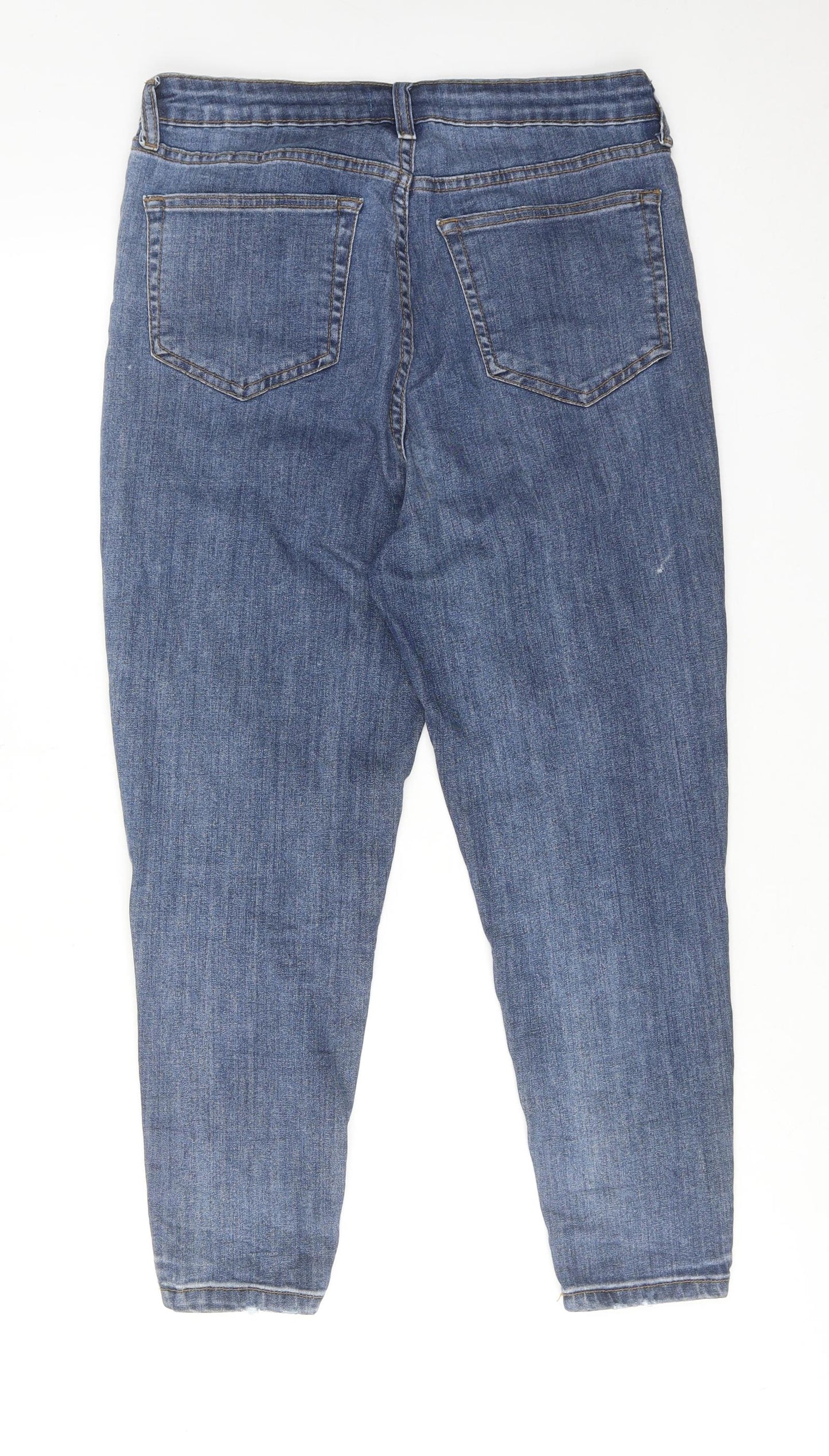 Don't think twice Womens Blue Cotton Tapered Jeans Size 10 Regular Zip
