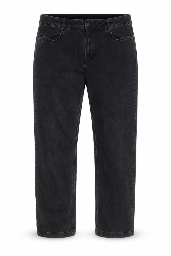 Marks & Spencer Womens Black Cotton Straight Jeans Size 36 in Regular Zip