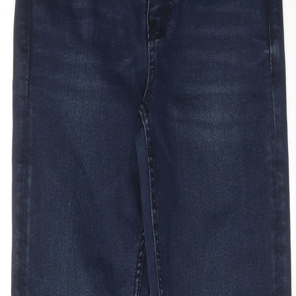 Marks and Spencer Womens Blue Cotton Skinny Jeans Size 6 Regular Zip