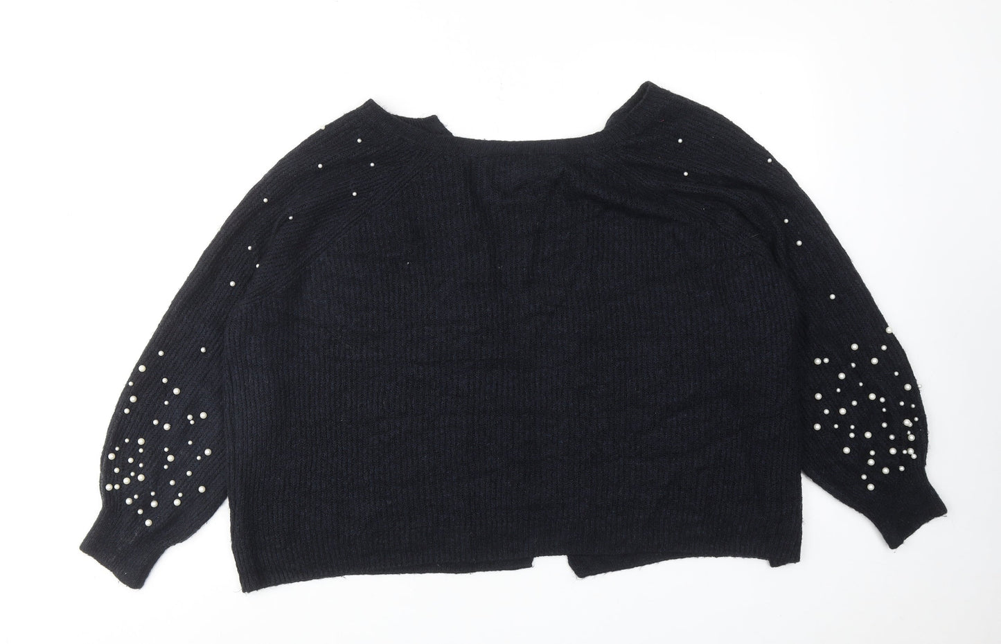 Marks and Spencer Womens Blue V-Neck Acrylic Cardigan Jumper Size XL