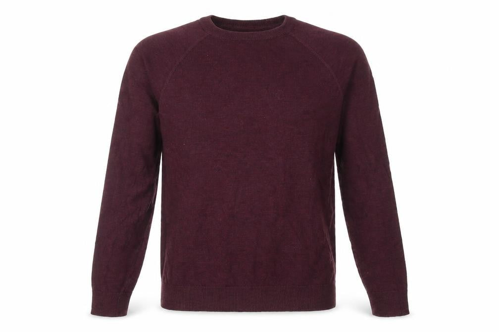 H&M Mens Red Round Neck Cotton Pullover Jumper Size S Long Sleeve