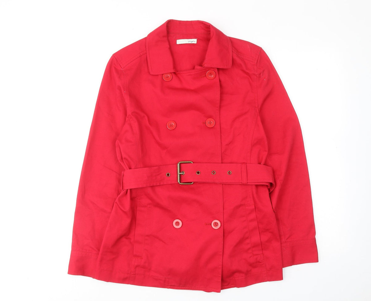 Essential Style Womens Red Jacket Size 12 Button