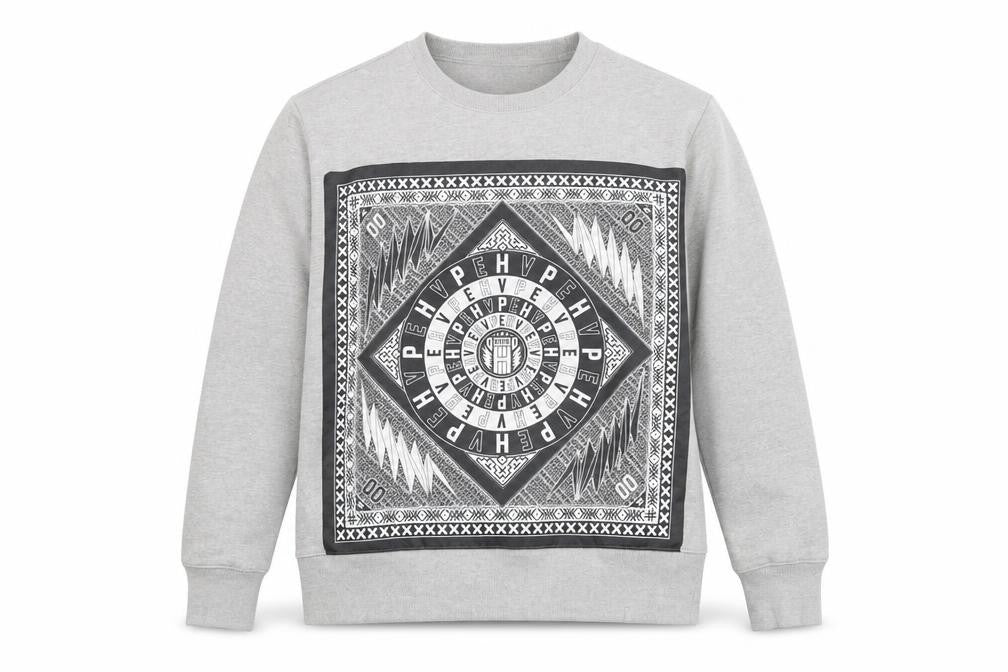 HVPE Mens Grey Cotton Pullover Sweatshirt Size S