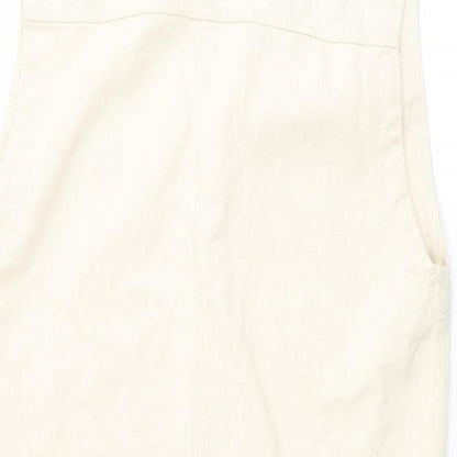 H&M Womens Beige Jacket Waistcoat Size S Button