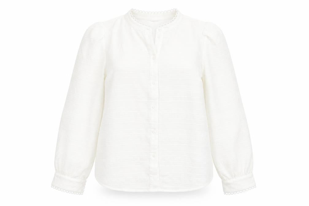 VERO MODA Womens Ivory Polyester Basic Button-Up Size M V-Neck