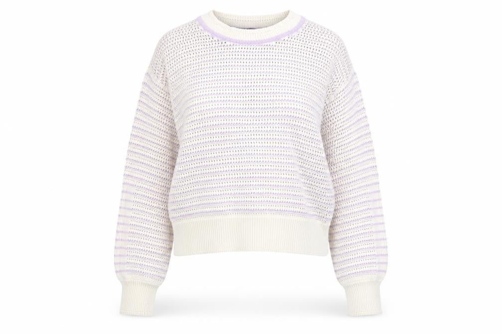 Marks & Spencer Womens Purple Round Neck Cotton Pullover Jumper Size S