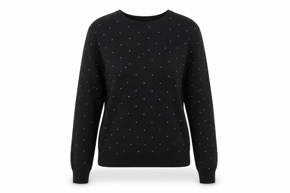 Marks & Spencer Womens Black Round Neck Viscose Pullover Jumper Size XS