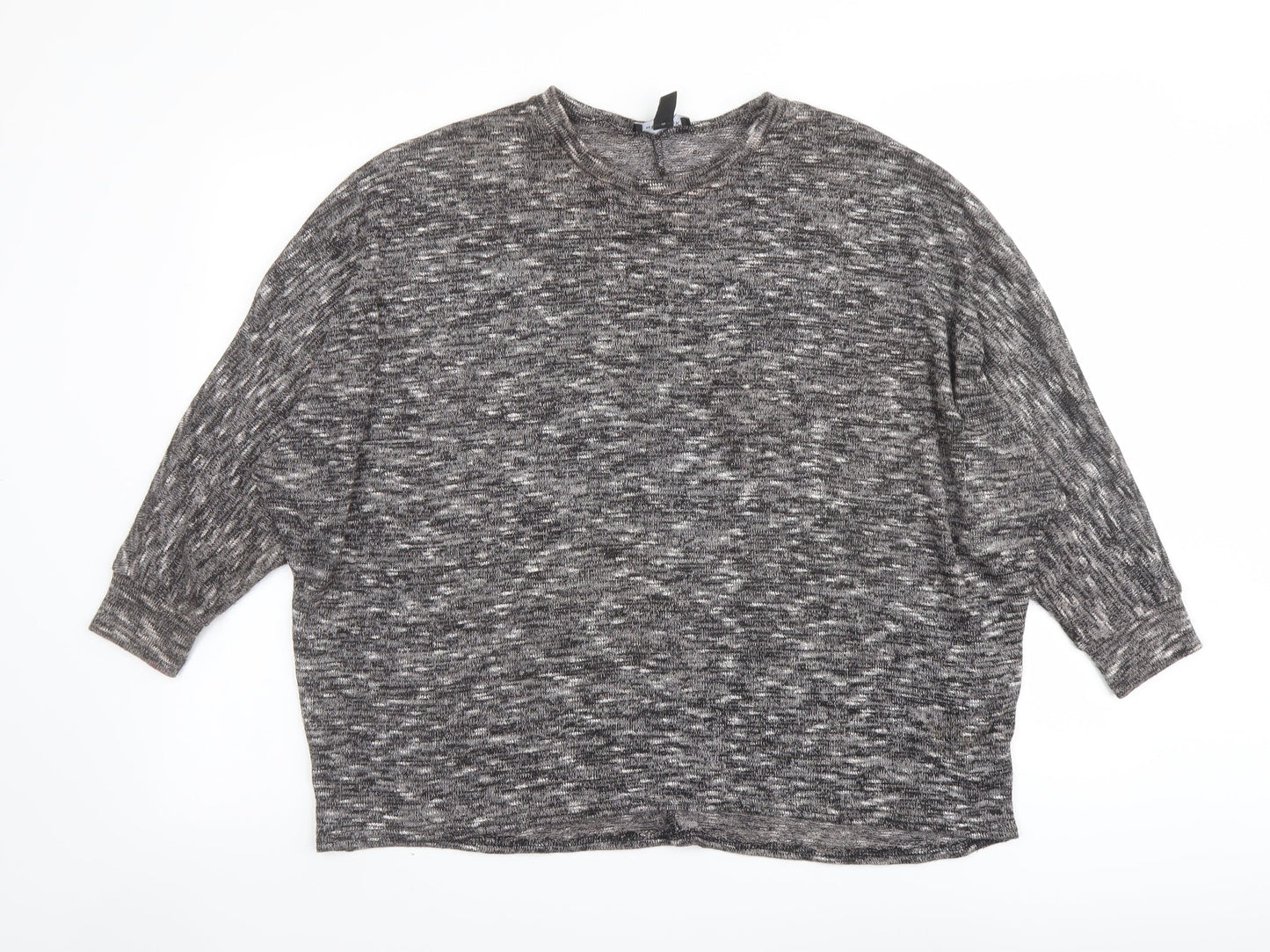 New Look Womens Grey Round Neck Polyester Pullover Jumper Size S
