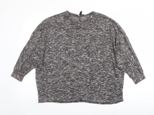New Look Womens Grey Round Neck Polyester Pullover Jumper Size S