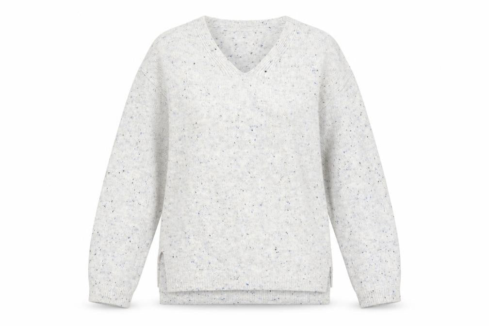 Marks & Spencer Womens Grey V-Neck Acrylic Pullover Jumper Size XS