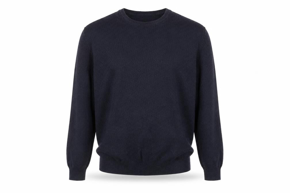 Very Mens Blue Round Neck Geometric Cotton Pullover Jumper Size M Long Sleeve