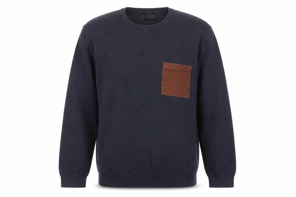 ASOS Mens Blue Round Neck Cotton Pullover Jumper Size M Long Sleeve