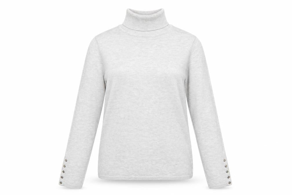 M&Co Womens Grey Roll Neck Viscose Pullover Jumper Size 10