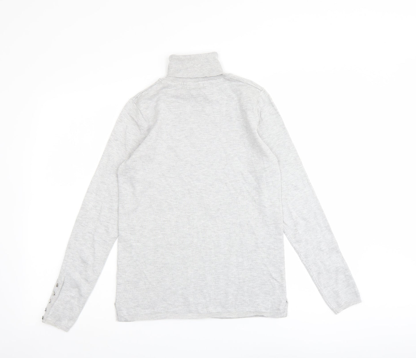 M&Co Womens Grey Roll Neck Viscose Pullover Jumper Size 10