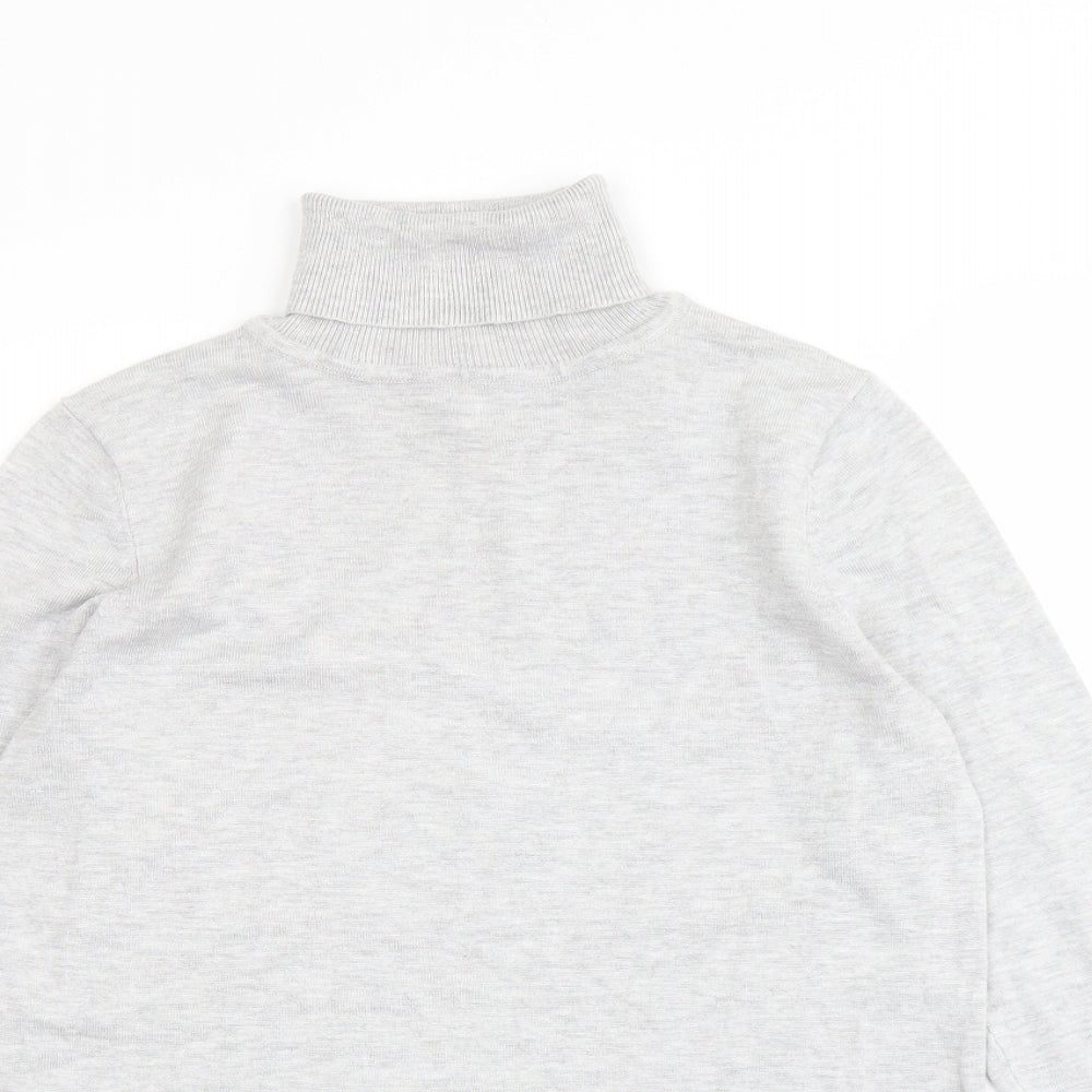 M&Co Womens Grey Roll Neck Viscose Pullover Jumper Size 10