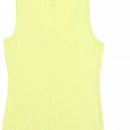 Oasis Womens Green Viscose Basic Tank Size M Scoop Neck