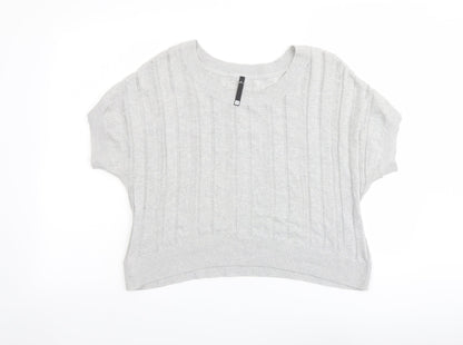 Woolworths Womens Grey Round Neck Cotton Pullover Jumper Size L