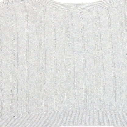 Woolworths Womens Grey Round Neck Cotton Pullover Jumper Size L