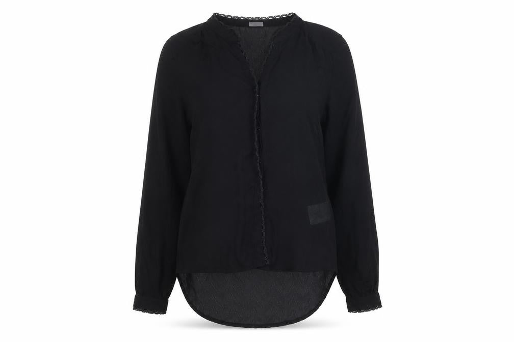 VERO MODA Womens Black Polyester Basic Blouse Size S V-Neck