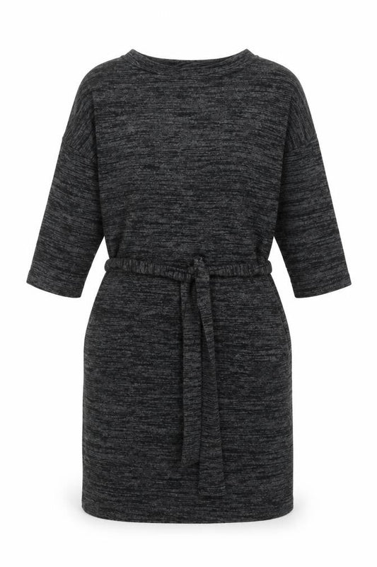 Classics Womens Grey Viscose Jumper Dress Size 6 Round Neck Pullover