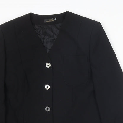 St Michael Womens Black Jacket Blazer Size 10 Button