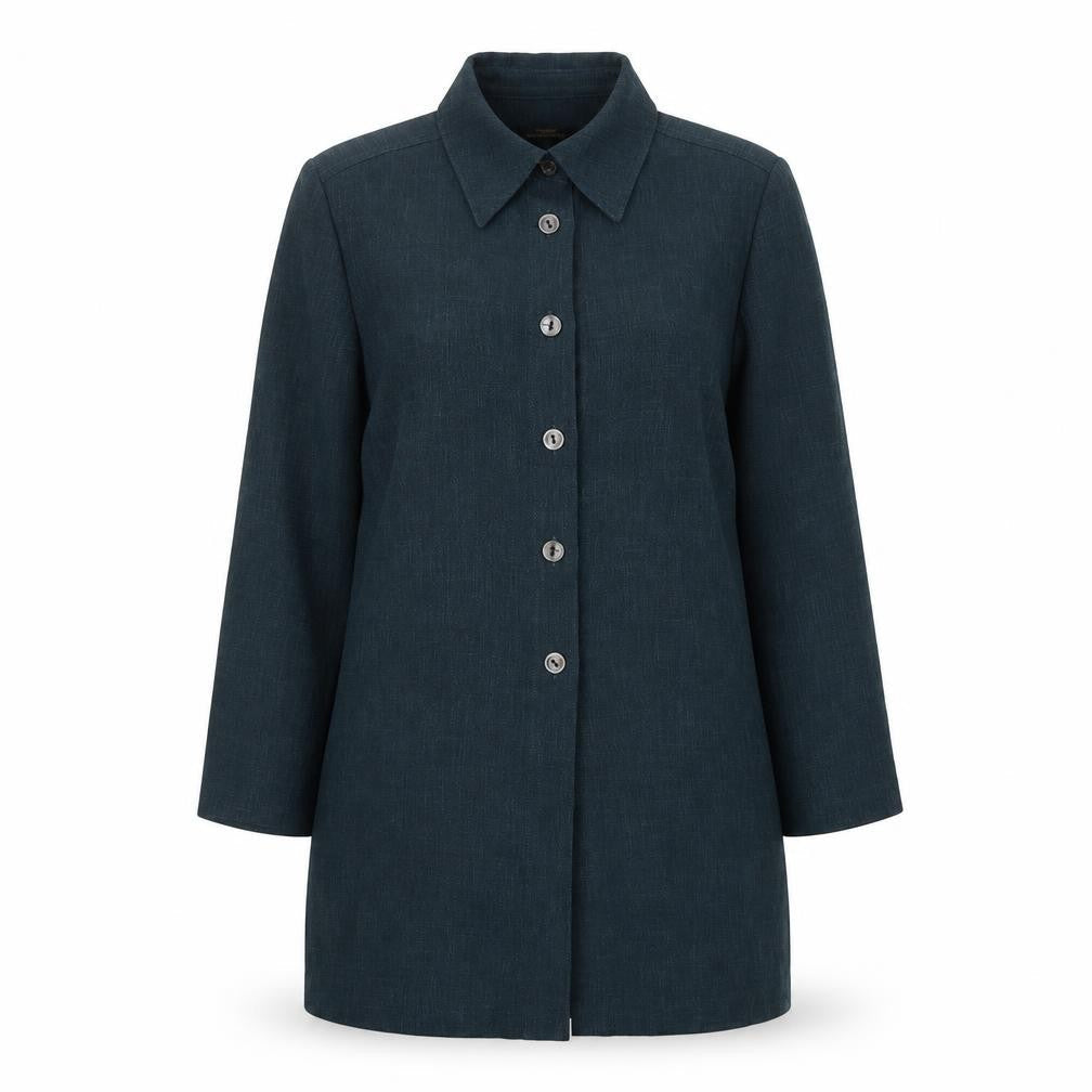St Michael Womens Green Overcoat Coat Size 12 Button