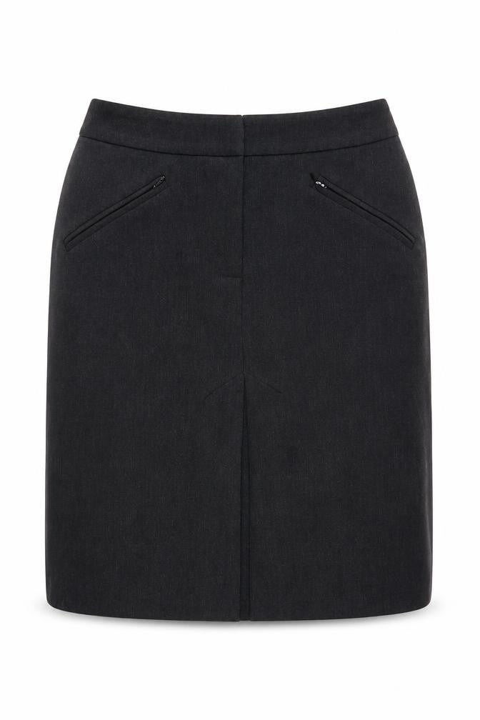 Warehouse Womens Grey Polyester A-Line Skirt Size 10 Zip