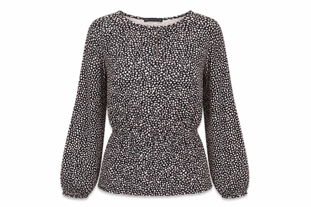 Marks & Spencer Womens Multicoloured Geometric Viscose Basic Blouse Size 8 Round Neck