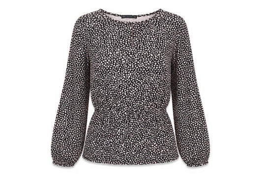Marks and Spencer Womens Multicoloured Geometric Viscose Basic Blouse Size 8 Round Neck