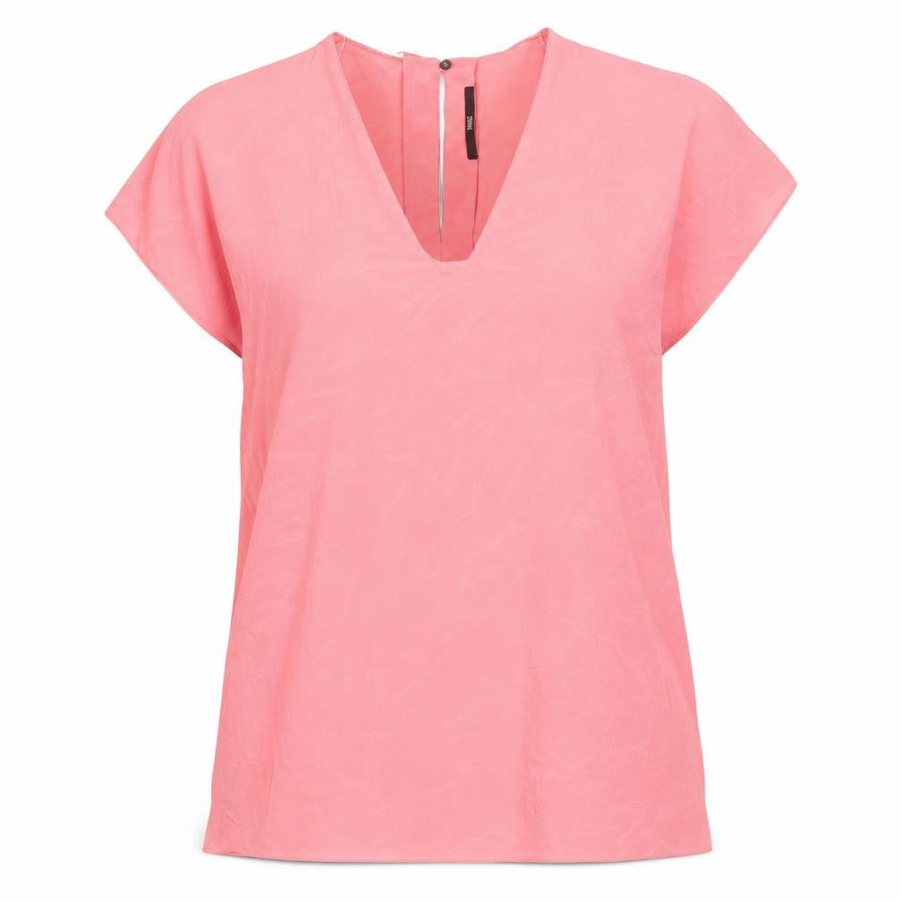 BOSS Womens Pink Silk Basic Blouse Size 6 Scoop Neck