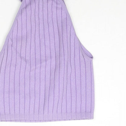 Zara Womens Purple Polyester Basic Tank Size XS Halter