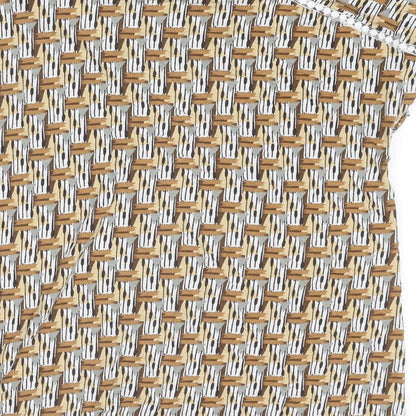 Next Womens Multicoloured Geometric Viscose Basic Blouse Size 12 V-Neck