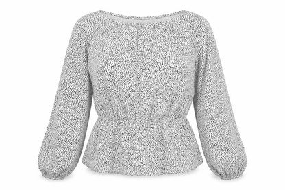 Marks & Spencer Womens Black Geometric Viscose Basic Blouse Size 8 Round Neck