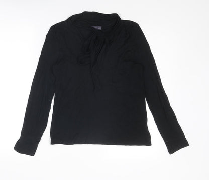 Marks & Spencer Womens Black Viscose Basic T-Shirt Size 8 V-Neck