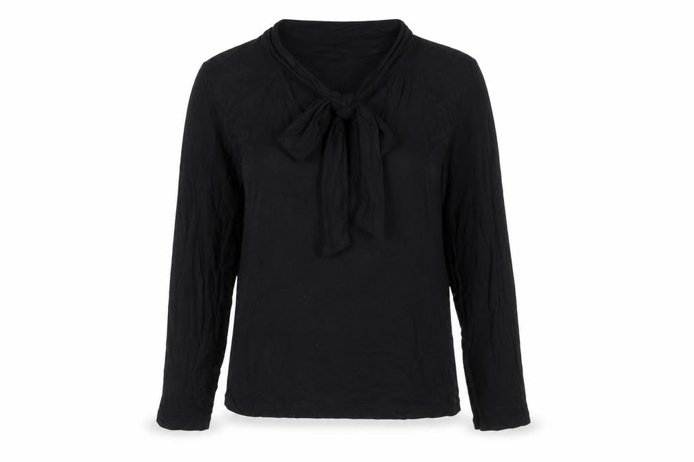 Marks & Spencer Womens Black Viscose Basic T-Shirt Size 8 V-Neck