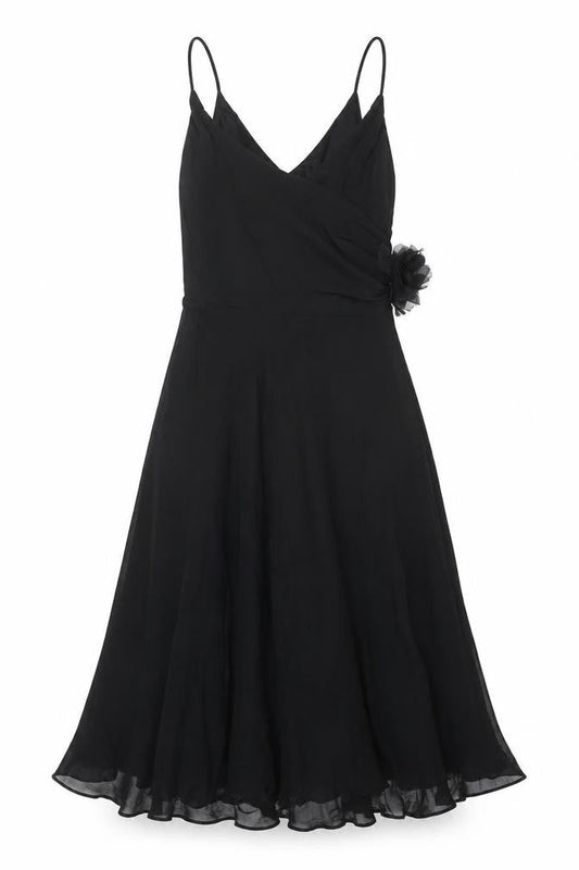 Monsoon Womens Black Polyester A-Line Size 12 V-Neck Zip