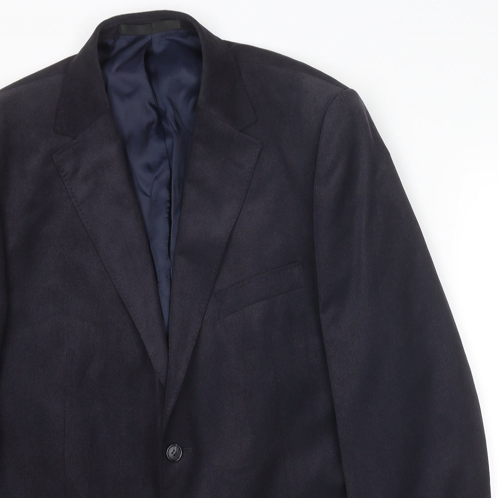 Marks and Spencer Mens Blue Polyester Jacket Suit Jacket Size 42 Regular