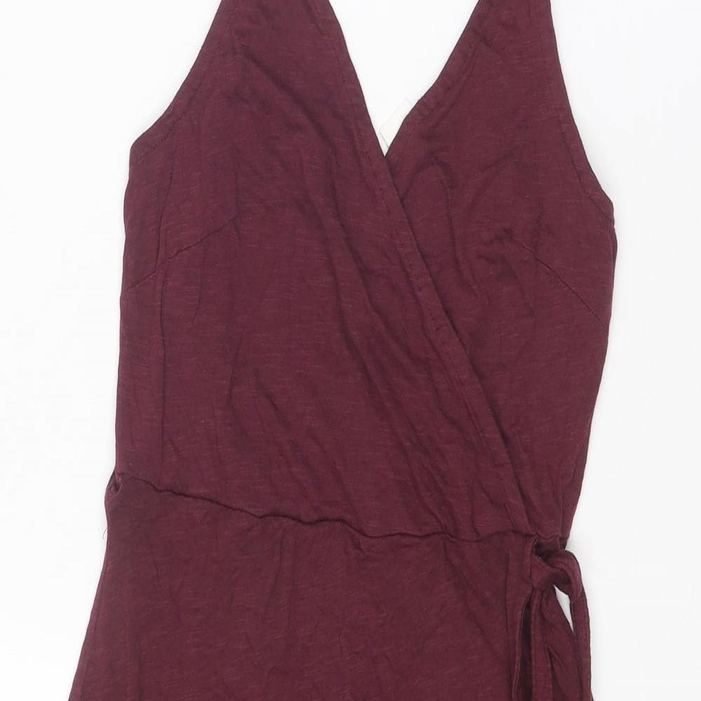 H&M Womens Purple Polyester Wrap Dress Size XS V-Neck Pullover