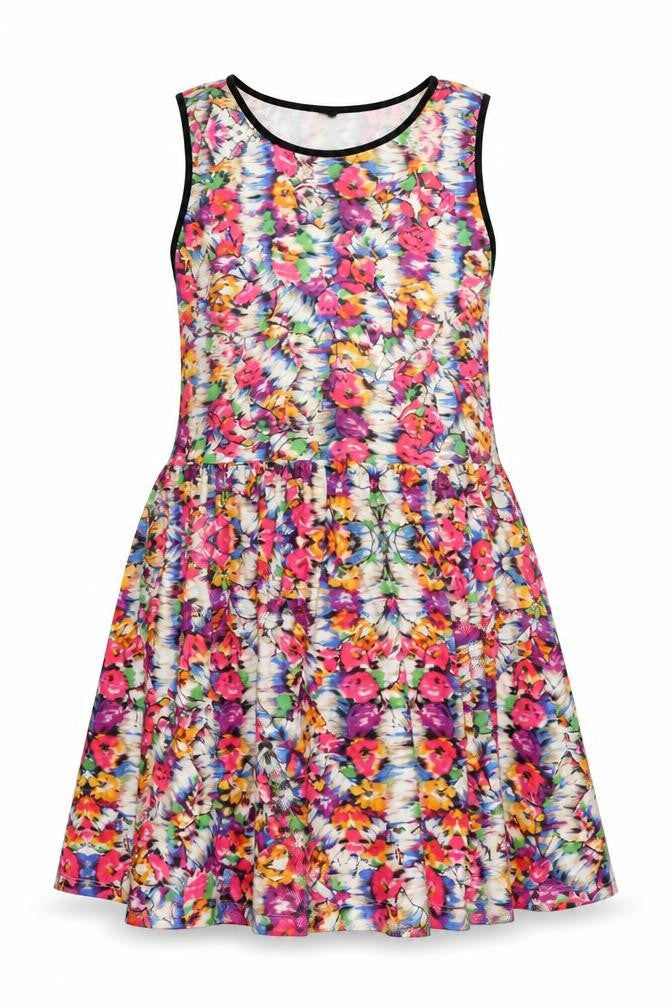 Topshop Womens Multicoloured Floral Polyester Tank Dress Size 16 Round Neck Pullover