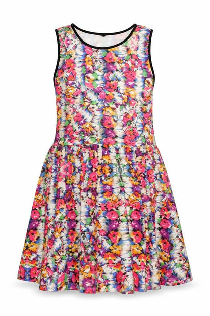 Topshop Womens Multicoloured Floral Polyester Tank Dress Size 16 Round Neck Pullover