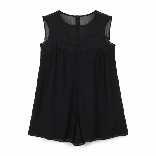 Zara Womens Black Polyester Playsuit One-Piece Size L L3 in Zip