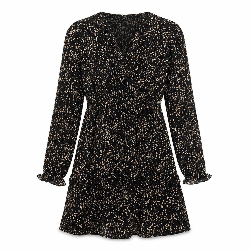 Mango Womens Black Geometric Polyester A-Line Size 8 V-Neck Pullover