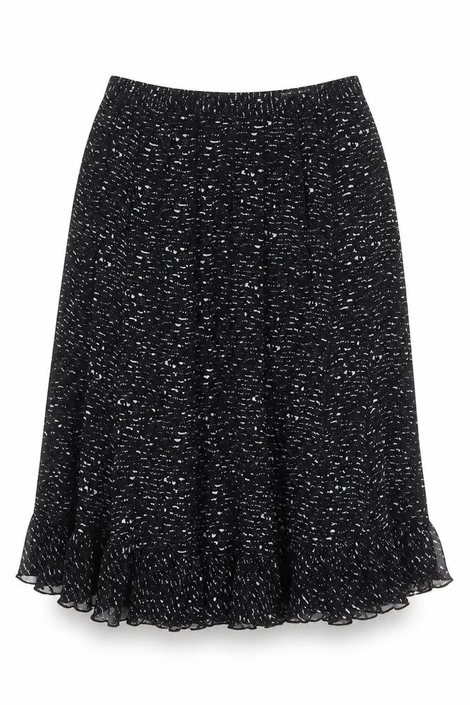 Punt Roma Womens Black Geometric Polyester Swing Skirt Size 10 Zip