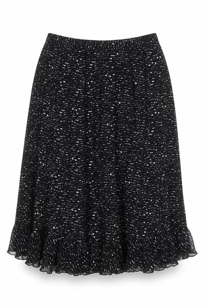 Punt Roma Womens Black Geometric Polyester Swing Skirt Size 10 Zip