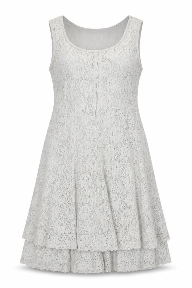 Simclan Womens Grey Geometric Polyester Trapeze & Swing Size 8 Scoop Neck Zip